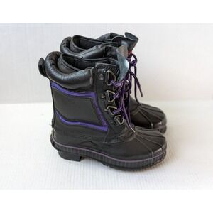 Panda Thermolite Insulated Winter Boots YouSz 6 Black Purple